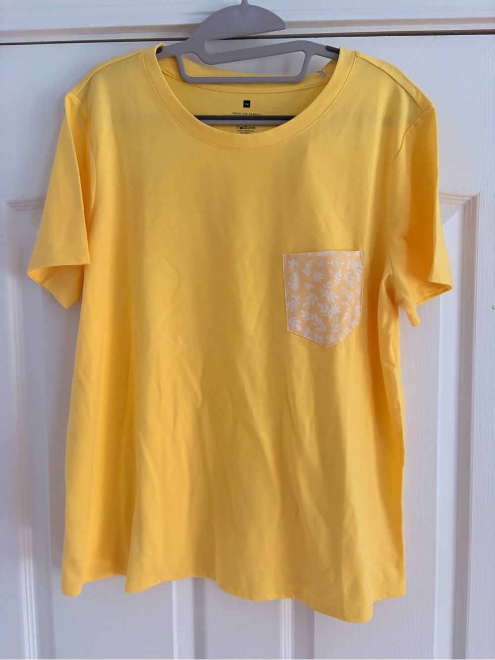 Tag Yellow Short Sleeve Tee with Printed Pocket